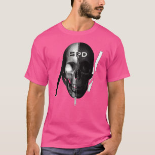 Skull Halb weiß und halb schwarze Maske teilen T-Shirt