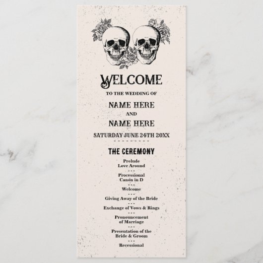 Skull Halloween Begrüßungsfeier Programm (Vorderseite)