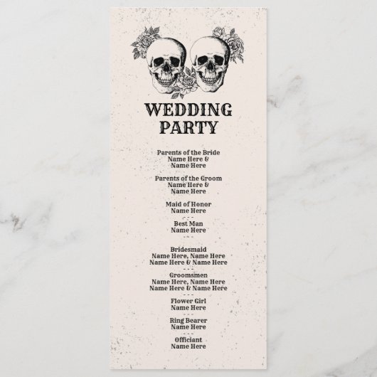 Skull Halloween Begrüßungsfeier Programm (Rückseite)