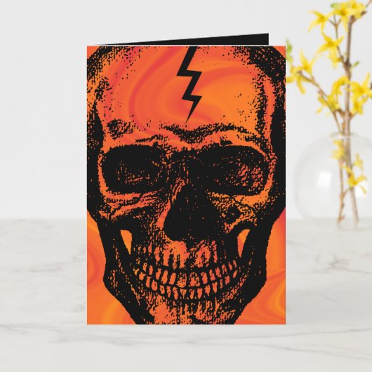 Skull Halloween Card Karte (Gelbe Blume)