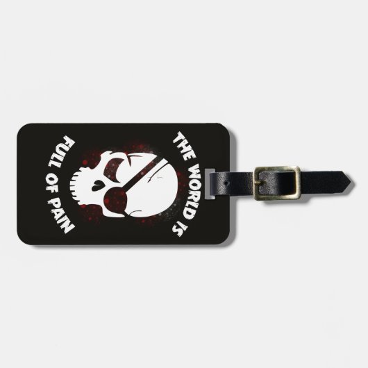 Skull Halloween Dark Black Beängstigend Gepäckanhänger (Vorderseite horizontal)