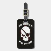 Skull Halloween Dark Black Beängstigend Gepäckanhänger (Vorderseite vertikal)