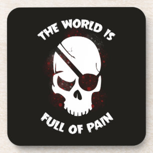 Skull Halloween Dark Black Beängstigend Getränkeuntersetzer