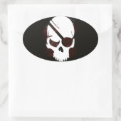 Skull Halloween Dark Black Beängstigend Ovaler Aufkleber (Tasche)