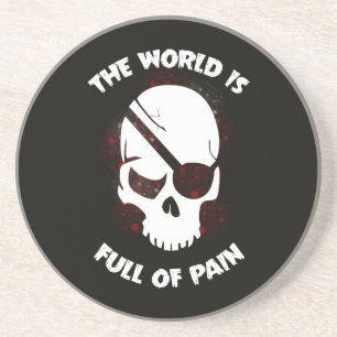 Skull Halloween Dark Black Beängstigend Untersetzer