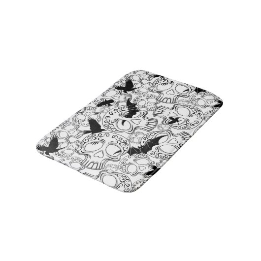 Skull Halloween Dekorative Calaveras Badematte (Schrägansicht)