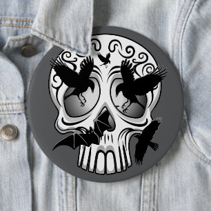 Skull Halloween Dekorative Calaveras Button