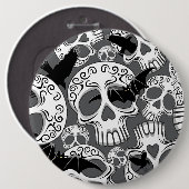 Skull Halloween Dekorative Calaveras Button (Vorne & Hinten)
