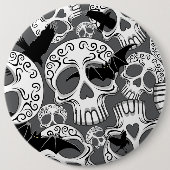 Skull Halloween Dekorative Calaveras Button (Vorderseite)