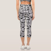 Skull Halloween Dekorative Calaveras Capri Leggings (Rückseite)