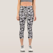 Skull Halloween Dekorative Calaveras Capri Leggings (Vorderseite)