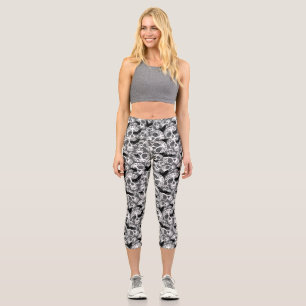 Skull Halloween Dekorative Calaveras Capri Leggings