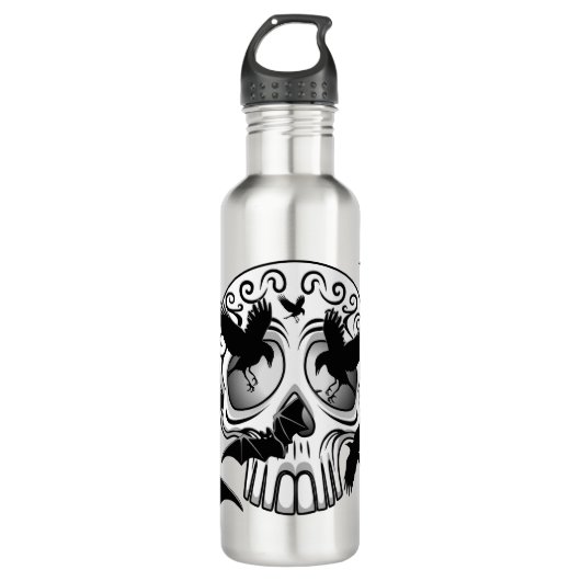 Skull Halloween Dekorative Calaveras Edelstahlflasche (Vorderseite)