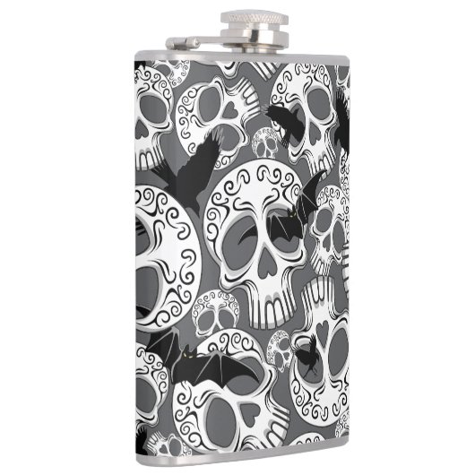 Skull Halloween Dekorative Calaveras Flachmann (Rechts)