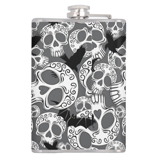 Skull Halloween Dekorative Calaveras Flachmann (Rückseite)