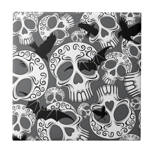 Skull Halloween Dekorative Calaveras Fliese (Vorderseite)