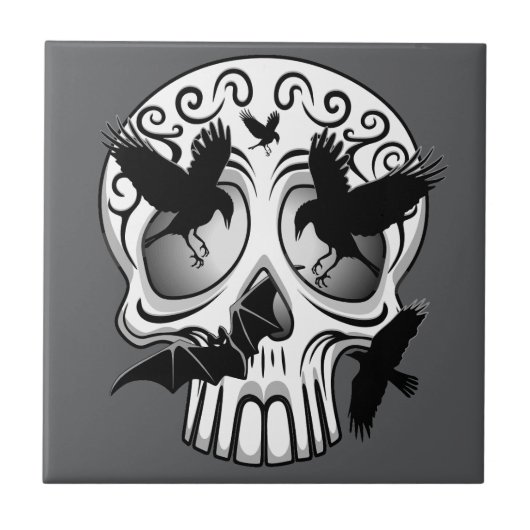 Skull Halloween Dekorative Calaveras Fliese (Vorderseite)