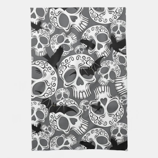 Skull Halloween Dekorative Calaveras Geschirrtuch (Vertikal)