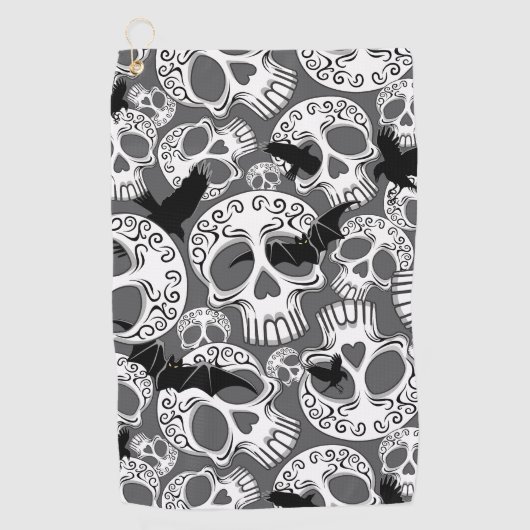 Skull Halloween Dekorative Calaveras Golfhandtuch (Vorderseite)