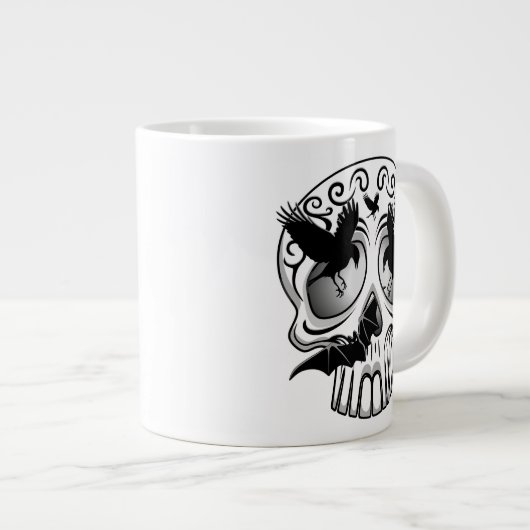 Skull Halloween Dekorative Calaveras Jumbo-Tasse (Vorderseite Rechts)