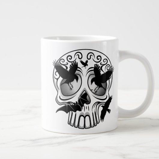 Skull Halloween Dekorative Calaveras Jumbo-Tasse (Rechts)