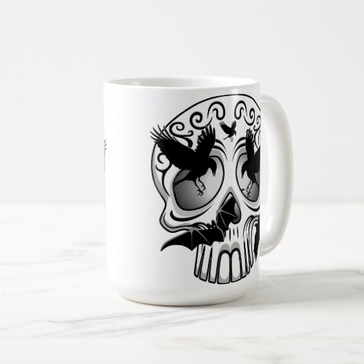 Skull Halloween Dekorative Calaveras Kaffeetasse (VorderseiteRechts)