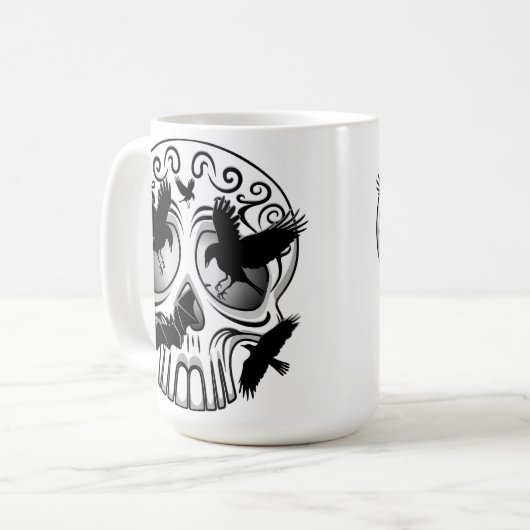 Skull Halloween Dekorative Calaveras Kaffeetasse (Vorderseite Links)
