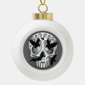 Skull Halloween Dekorative Calaveras Keramik Kugel-Ornament (Vorderseite)