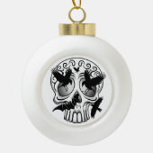 Skull Halloween Dekorative Calaveras Keramik Kugel-Ornament (Vorderseite)