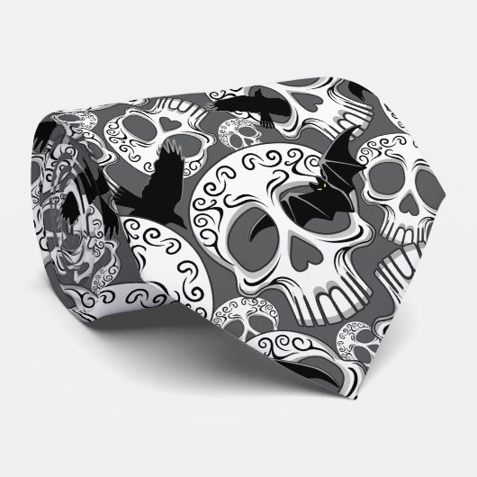 Skull Halloween Dekorative Calaveras Krawatte (Gerollt)