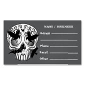 Skull Halloween Dekorative Calaveras Magnetische Visitenkarte (Vorderseite)
