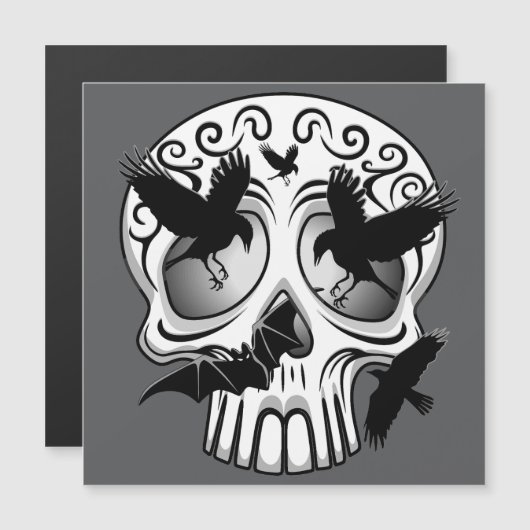 Skull Halloween Dekorative Calaveras Magnetkarte (Vorne/Hinten)