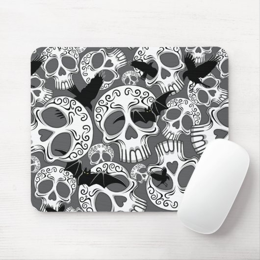 Skull Halloween Dekorative Calaveras Mousepad (Mit Mouse)