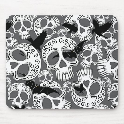 Skull Halloween Dekorative Calaveras Mousepad (Vorne)