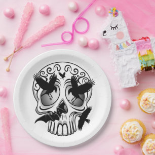 Skull Halloween Dekorative Calaveras Pappteller