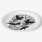 Skull Halloween Dekorative Calaveras Pappteller (Schrägansicht)