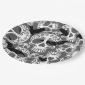 Skull Halloween Dekorative Calaveras Pappteller (Schrägansicht)