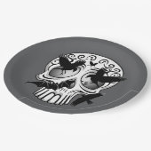 Skull Halloween Dekorative Calaveras Pappteller (Schrägansicht)