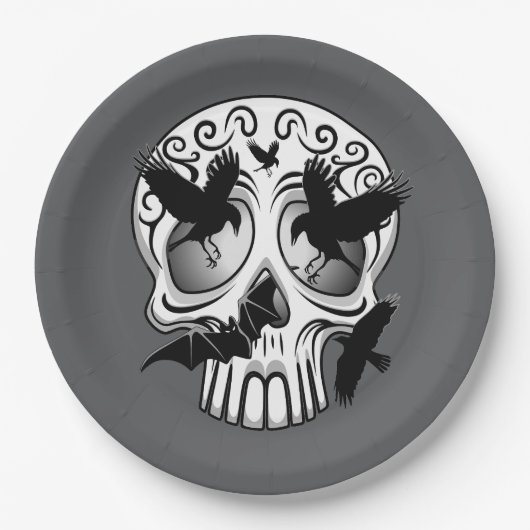 Skull Halloween Dekorative Calaveras Pappteller (Vorderseite)