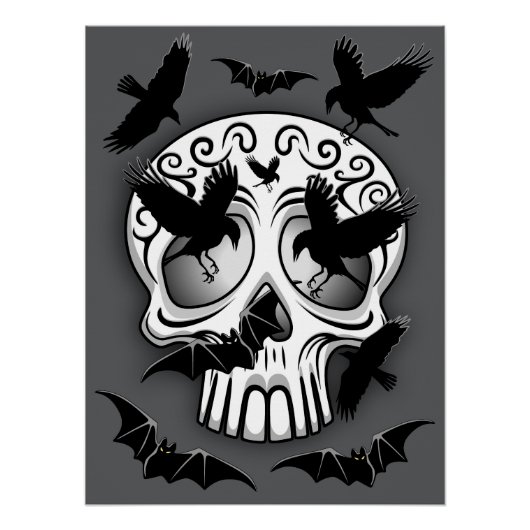 Skull Halloween Dekorative Calaveras Poster (Vorderseite)