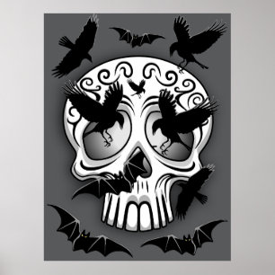 Skull Halloween Dekorative Calaveras Poster