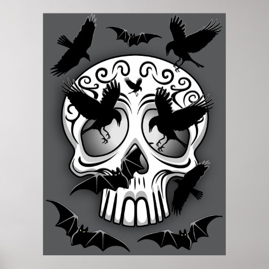 Skull Halloween Dekorative Calaveras Poster (Vorne)
