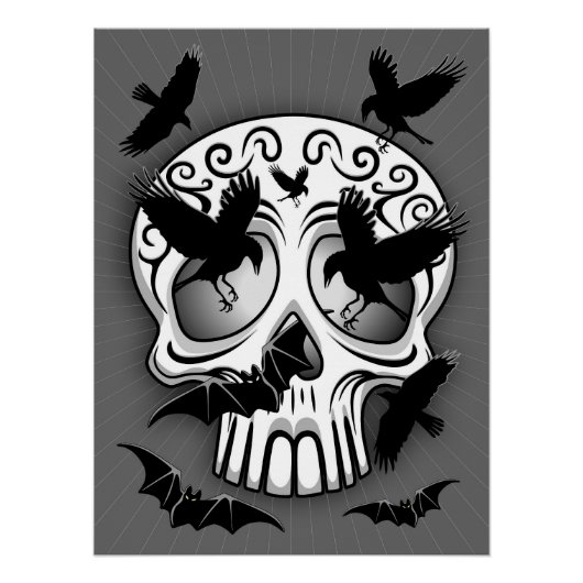 Skull Halloween Dekorative Calaveras Poster (Vorderseite)