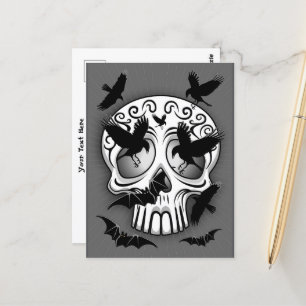 Skull Halloween Dekorative Calaveras Postkarte