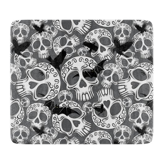 Skull Halloween Dekorative Calaveras Schneidebrett (Vorderseite)