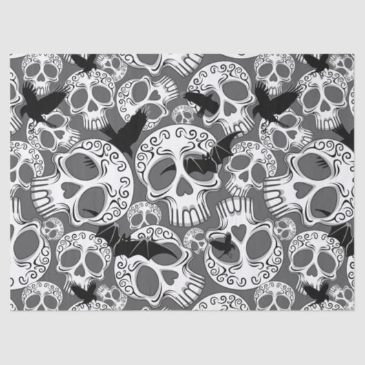 Skull Halloween Dekorative Calaveras Seidenpapier (Vorderseite)