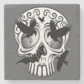 Skull Halloween Dekorative Calaveras Steinuntersetzer (Vorderseite)