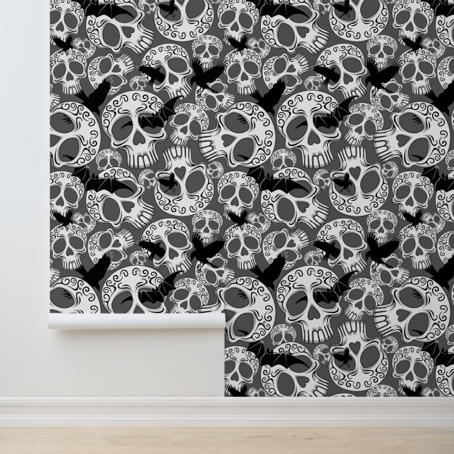 Skull Halloween Dekorative Calaveras Tapete (Anwendung)