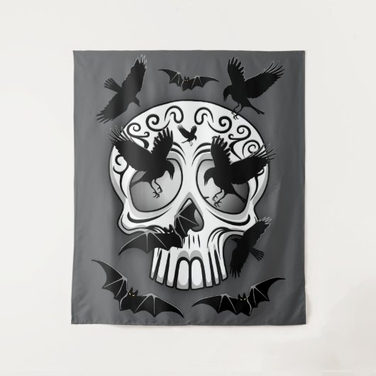 Skull Halloween Dekorative Calaveras Wandteppich (Vorderseite)