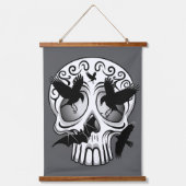 Skull Halloween Dekorative Calaveras Wandteppich Mit Holzrahmen (Vorderseite 2)